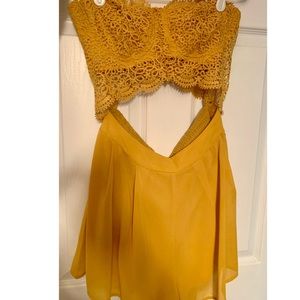 Mustard color FN cut out romper